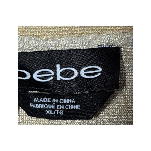 New Bebe Bandadge Dress Size XL Bodycon Red Gold Shimmer Mini Cocktail Glam Gala - Picture 5 of 10